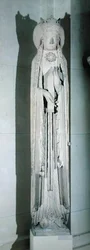 Jamb figure of a queen, removed from the west facade of the Eglise de Notre-Dame, Corbeil
